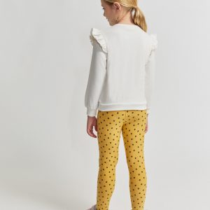 Conjunto niña con sudadera crudo y leggings maíz con corazones Street Monkey