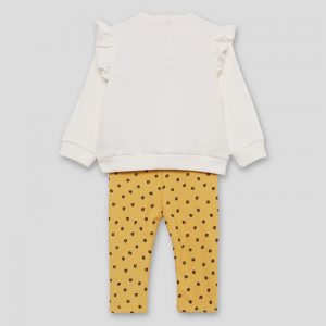 Conjunto niña con sudadera crudo y leggings maíz con corazones Street Monkey