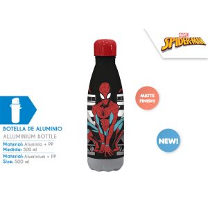 Botella de aluminio infantil con diseño de Spiderman