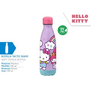 Botella de aluminio Hello Kitty con tapa de rosca y estampado de personajes