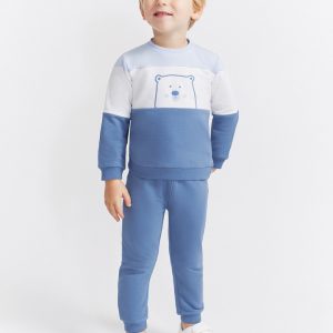 Conjunto bebé niño azul con sudadera de oso polar Street Monkey