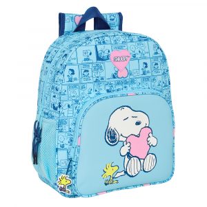 Mochila Junior Adaptable a Carro Snoopy “Love” | Mochila Escolar 32x12x38 cm