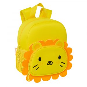 Mochila infantil Safta León de neopreno con bolsillos y acolchado