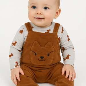 Conjunto recién nacido con body estampado de zorro