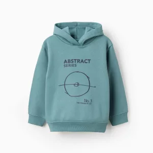 Sudadera perchada turquesa con capucha para niño, interior suave y certificado Oeko-Tex Standard 100.