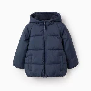 Chaqueta acolchada niño azul oscuro con capucha y forro polar Zippy