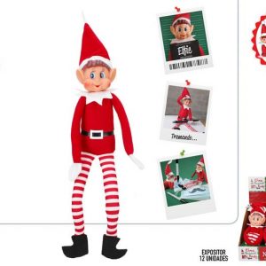 Elfo travieso Elfie de 30 cm sentado, juguete navideño divertido de Juguetes y Moda COE.