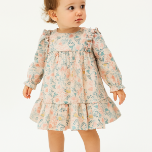 Vestido Floral de Algodón para Bebé Niña