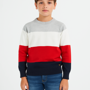 Jersey de punto a rayas para niño
