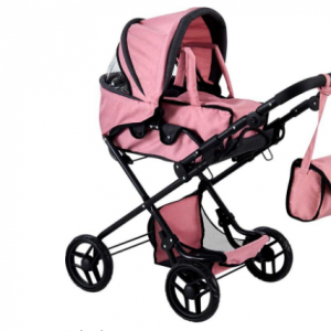 Coche capota con bolso negro y rosa