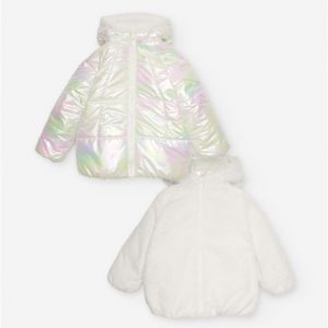 Abrigo pelo reversible para niña